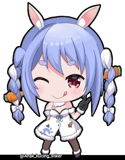 😍 Стикер «Usada Pekora (Chibi)» для Telegram