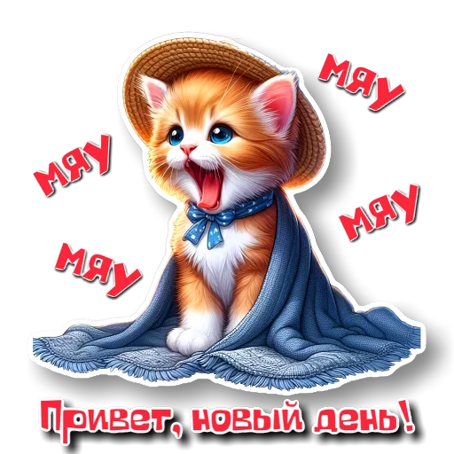 🐱 Стикер «УТРЕННЕЕ» для Telegram