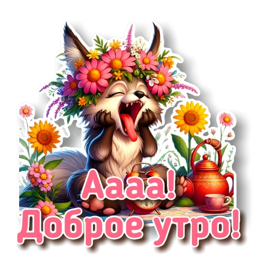 🌸 Стикер «УТРЕННЕЕ» для Telegram