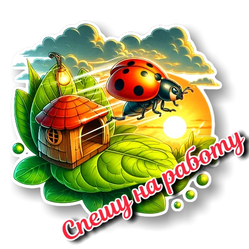 🐞 Стикер «УТРЕННЕЕ» для Telegram