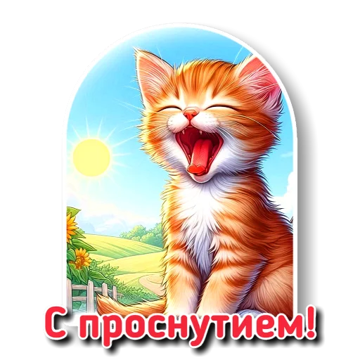 🐱 Стикер «УТРЕННЕЕ» для Telegram