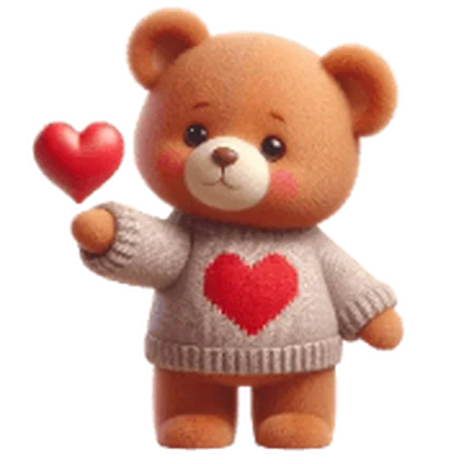Стикерпак Valentine Bear для Telegram