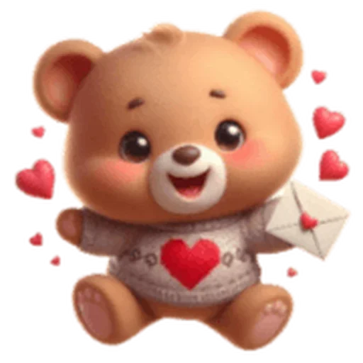 ❤️ Стикер «Valentine Bear» для Telegram