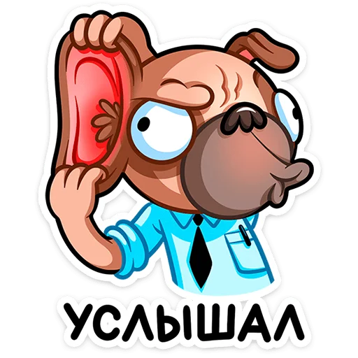 👂 Стикер «Мопс Валера» для Telegram