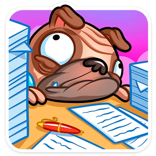 😩 Стикер «Мопс Валера» для Telegram