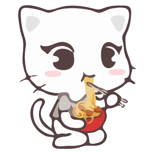 🍜 Стикер «Vanilla and Pepper Cat» для Telegram