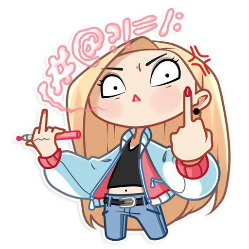 🖕 Стикер «Vaper Girl» для Telegram