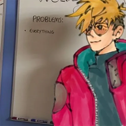 🥲 Стикер «The Human Tragedy of Vash The Stampede Trigun» для Telegram