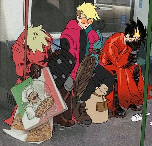 🫠 Стикер «The Human Tragedy of Vash The Stampede Trigun» для Telegram
