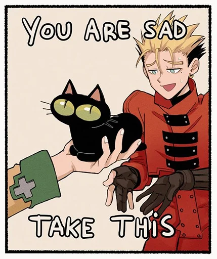 🤗 Стикер «The Human Tragedy of Vash The Stampede Trigun» для Telegram