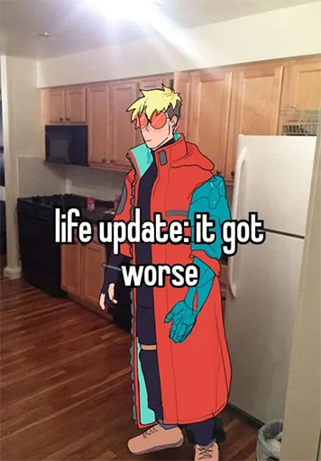 🥲 Стикер «The Human Tragedy of Vash The Stampede Trigun» для Telegram