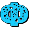 😋 Эмодзи «Буквы пятнистые, в голубом и розовос цвете» для Telegram