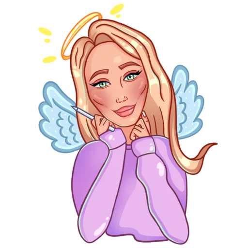 😇 Стикер «Девушка иллюстратор» для Telegram