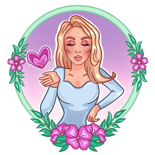 😘 Стикер «Девушка иллюстратор» для Telegram