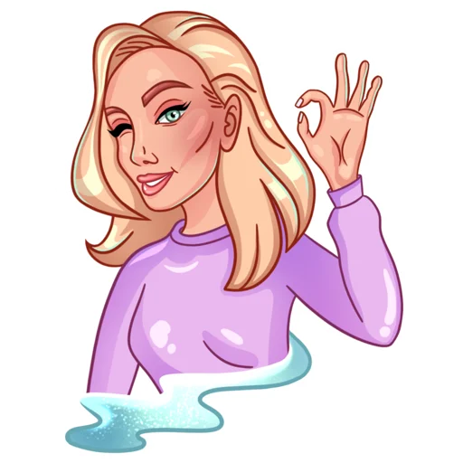 👌 Стикер «Девушка иллюстратор» для Telegram