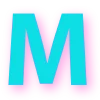 😉 Эмодзи «Голубые буквы в сочетании с розовой тенью» для Telegram