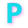 😉 Эмодзи «Голубые буквы в сочетании с розовой тенью» для Telegram