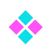 🔹 Эмодзи «Голубые буквы в сочетании с розовой тенью» для Telegram