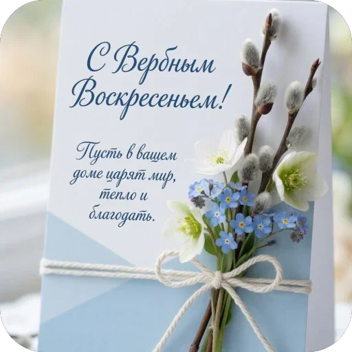 ❤ Стикер «Вербное воскресенье» для Telegram