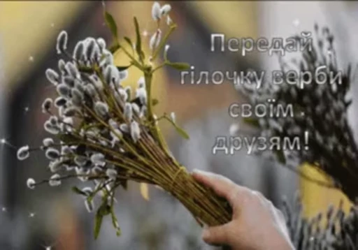 🌷 Стикер «Вербное Воскресенье» для Telegram
