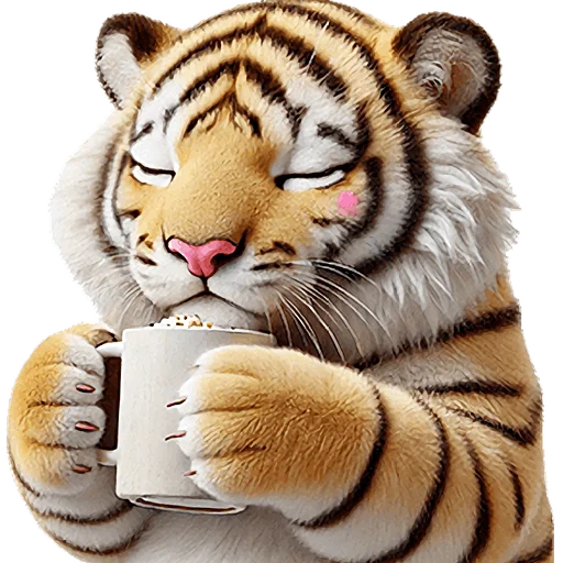 🧋 Стикер «Милый тигр» для Telegram