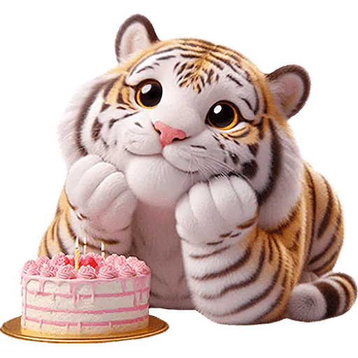 🎂 Стикер «Милый тигр» для Telegram