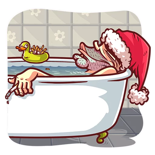 🛀 Стикер «Very Bad Santa» для Telegram