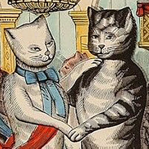 ❤️ Стикер «Котики как искусство» для Telegram