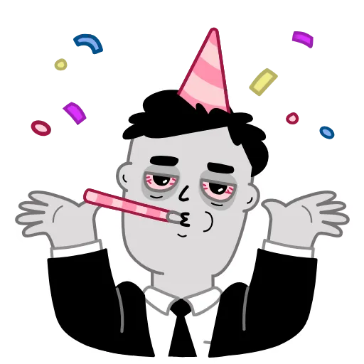 🥳 Стикер «Tired Person» для Telegram