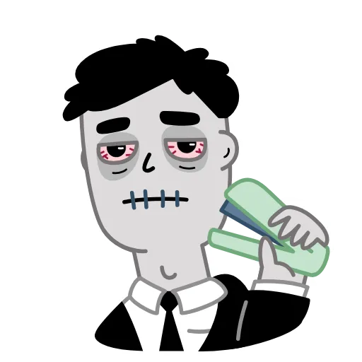 🤐 Стикер «Tired Person» для Telegram