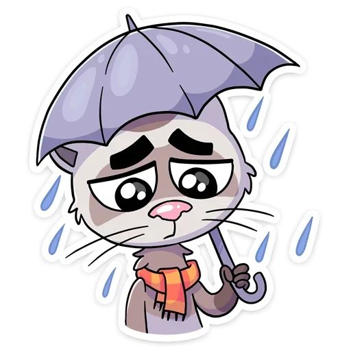 ☔️ Стикер «Пушист, хитёр, кусач и быстр — хорёк Винс&;» для Telegram