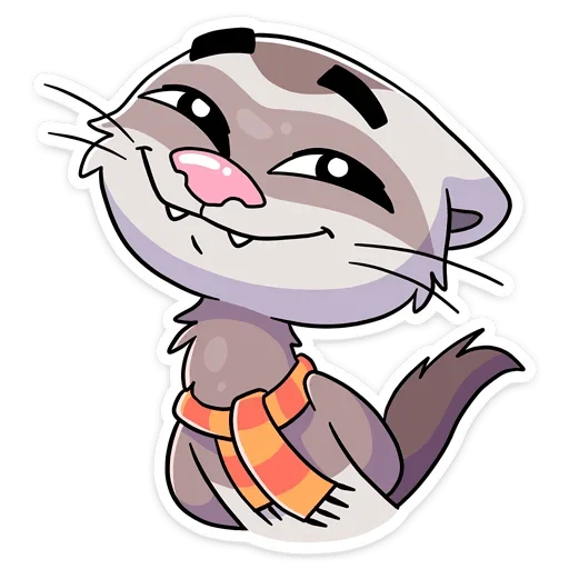 ☺️ Стикер «Пушист, хитёр, кусач и быстр — хорёк Винс&;» для Telegram