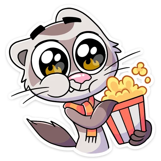 🍿 Стикер «Пушист, хитёр, кусач и быстр — хорёк Винс&;» для Telegram