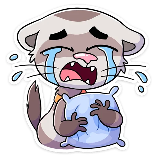 😭 Стикер «Пушист, хитёр, кусач и быстр — хорёк Винс&;» для Telegram