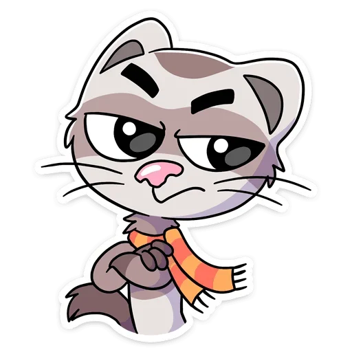 😒 Стикер «Пушист, хитёр, кусач и быстр — хорёк Винс&;» для Telegram