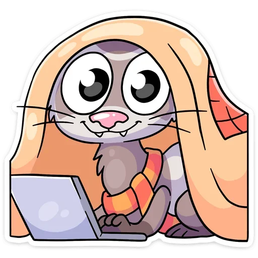 🙂 Стикер «Пушист, хитёр, кусач и быстр — хорёк Винс&;» для Telegram