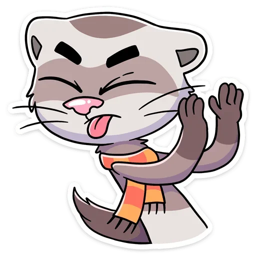 😝 Стикер «Пушист, хитёр, кусач и быстр — хорёк Винс&;» для Telegram
