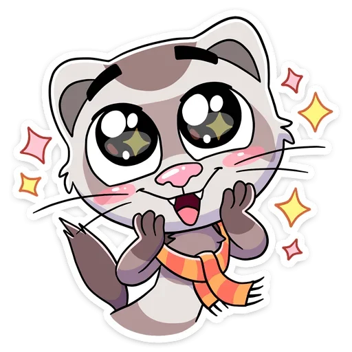 😊 Стикер «Пушист, хитёр, кусач и быстр — хорёк Винс&;» для Telegram