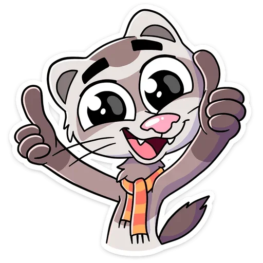 👍 Стикер «Пушист, хитёр, кусач и быстр — хорёк Винс&;» для Telegram
