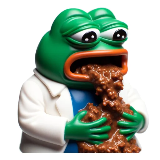 🤮 Стикер «Vinyl Pepes» для Telegram