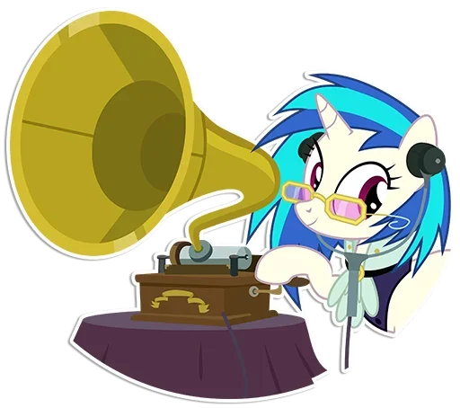 🎼 Стикер «Vinyl Scratch» для Telegram