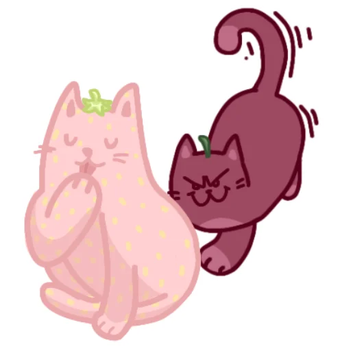😼 Стикер «Клубникот и Вишкотя» для Telegram