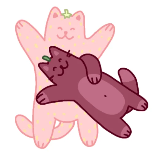 ☺ Стикер «Клубникот и Вишкотя» для Telegram