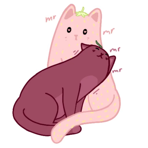 💞 Стикер «Клубникот и Вишкотя» для Telegram