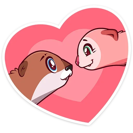 ❤️ Стикер «Виви и Уттер» для Telegram