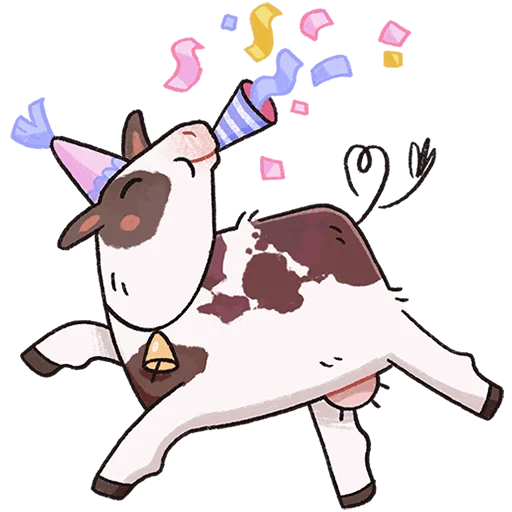 🐮 Стикер «Апрелька» для Telegram