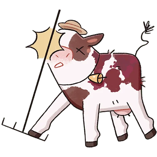 🐮 Стикер «Апрелька без текста» для Telegram