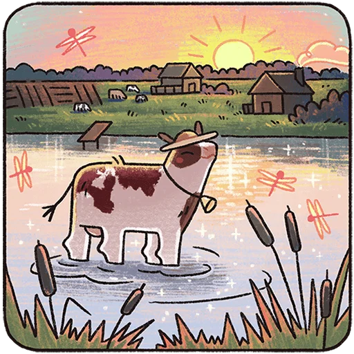 🐮 Стикер «Апрелька без текста» для Telegram
