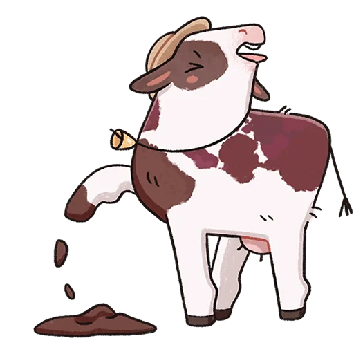 🐮 Стикер «Апрелька без текста» для Telegram