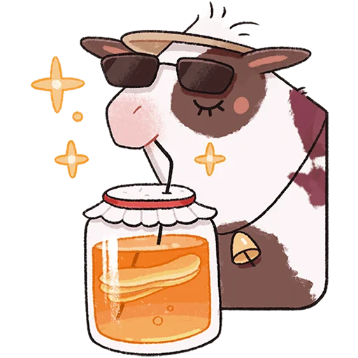 🐮 Стикер «Апрелька без текста» для Telegram